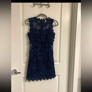 Navy Lace TopShop Dress